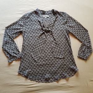 LOFT maternity tie neck blouse